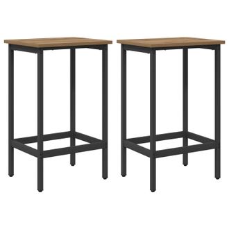 vidaXL Vidaxl Sgabello Da Bar 2 Pz Rovere Artigianale 40 X 32 X 64 Cm