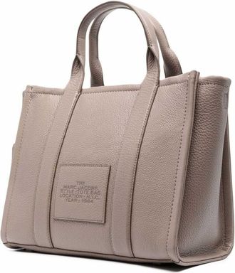 Marc Jacobs Womens Tote Bag Medium Hammered Leather Beige Cow Handbags Hand