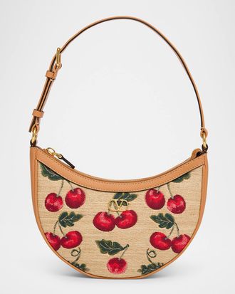 Valentino Garavani VLOGO Signature Mini Cherries Jacquard Shoulder Bag