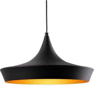 Netlighting Leo Dome Pendant Light Black with Matt Gold Inside
