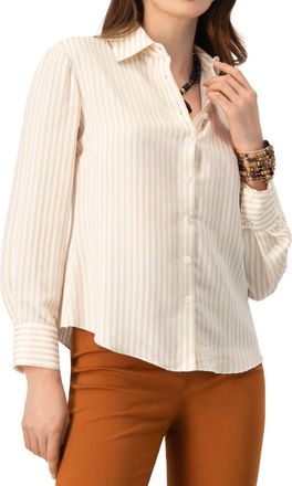 Ivonne Classic Striped Shirt in Beige at Nordstrom, Size 12