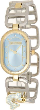 True Religion Logo Charm Bracelet Watch, 28mm in Two Tone/Blue at Nordstrom Rack