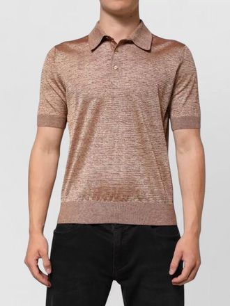 Dolce & Gabbana silk textured short-sleeve polo shirt