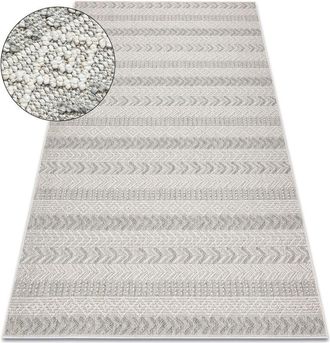 RugsX Rugsx - Carpet jersey 19243 grey - Chevron, structural, loop boho beige 120x170 cm