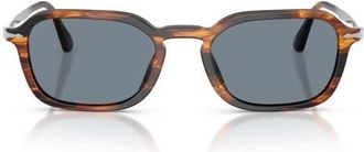Persol 54mm Phantos Sunglasses in Striped Black /Brown at Nordstrom