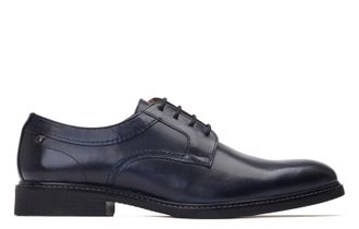 Base London Drake Waxy Mens Leather Shoes - Navy - Size UK 12