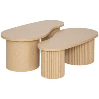 Atmosphera Set di 2 tavolini soleya l95 99,5cm beige Atmosphera cr&eacute;ateur dint&eacute;rieur