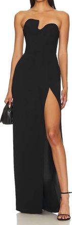Amanda Uprichard Strapless Puzzle Gown In Black