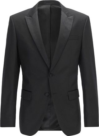 HUGO BOSS Mens Halwood Notched Neck Long Suit Jacket in Black - Size 36 (Chest)