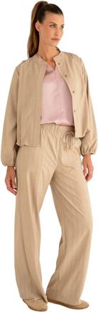 ZiZo Doore Pant - Dames - Wijde Broeken - Beige - M - Broeken