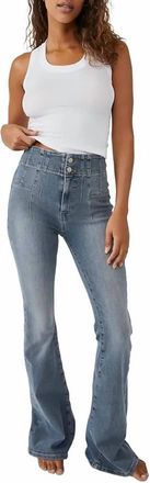 Free People Jayde Flare Jeans In Steel Blue