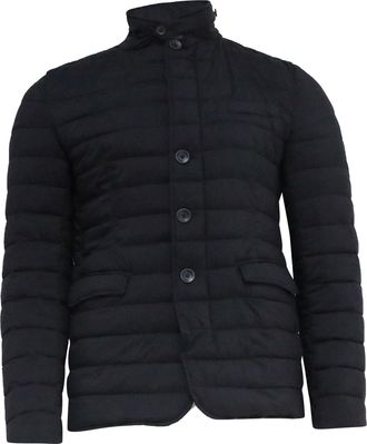 Herno Il Giacco Single-Breasted Down Jacket in Black Polyamide