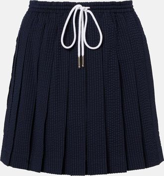 Thom Browne Pleated striped wool miniskirt