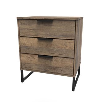 Welcome Furniture Havana Ready Assembled Midi Sideboard with 3 Drawers - Vintage Oak - Welcome Furniture | TJ Hughes