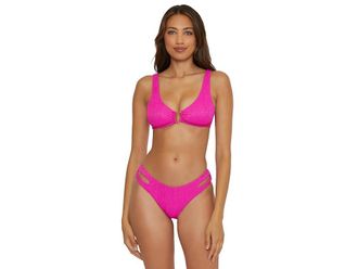 BECCA by Rebecca Virtue Luminous Stephanie Scoop Neck Top Womens Clothing Vivid Pink : MD, Nylon/Spandex