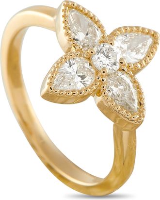 Luxury Bazaar 18K Yellow Gold 0.95ct Diamond Ring ALR-20705-Y
