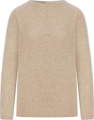 Max Mara Georg Sweater - Dames - Ronde hals truien - Beige - L - Wol - Truien & Vesten