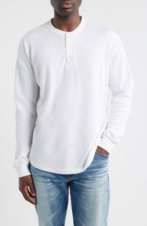 James Campbell Calico Waffle Stitch Henley in White at Nordstrom, Size Xx-Large