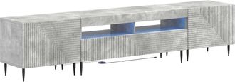 vidaXL Conjunto De 3 Muebles Para Tv Con Led Gris Hormig&oacute;n Vidaxl