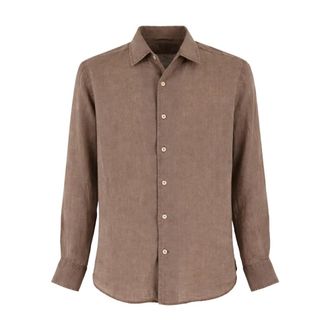 MC2 Saint Barth Shirt - Heren - Casual Overhemden - Bruin - 2XL - Linnen - Overhemden