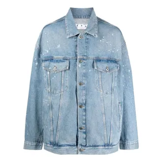 Off-white Blue Button Denim Jacket Medium Blue OMYE083S23DEN0014600
