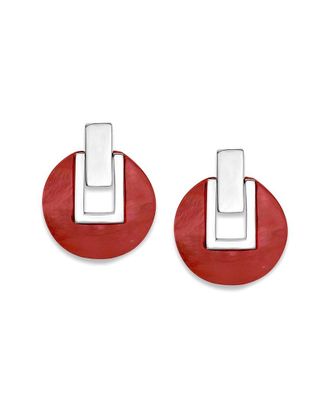 Samuel B. Silver Coral & Pearl Earrings