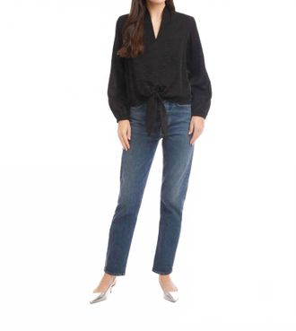 Fifteen Twenty Scarlet Tie-Front Top In Black