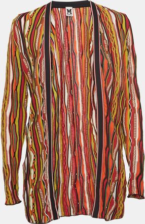 M Missoni Multicolor Striped Knit Open Front Cardigan