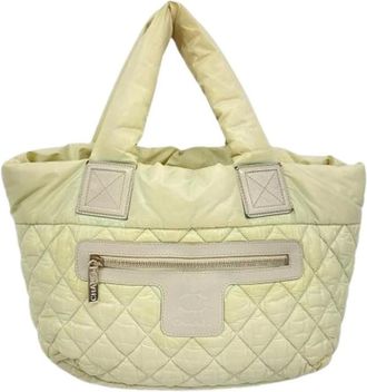 Chanel Pre-owned Tote Bags, female, Beige, Size: ONE SIZE Pre-owned Vintage Nylon Tote Bag