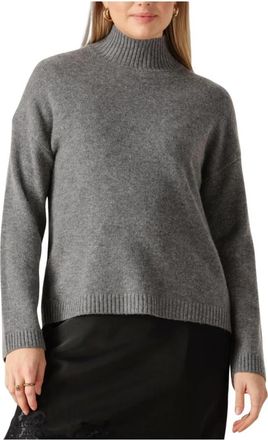Selected Slfcille Cashmere Blend High Neck Noos - Dames - Coltruien - Grijs - M - Wol - Truien & Vesten