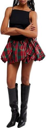 Free People Tinsel Kiss Bubble Skirt Minidress in Red Plaid at Nordstrom Rack, Size X-Large