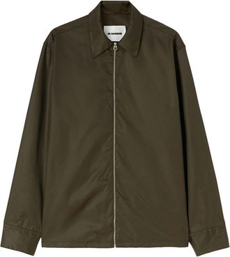 Jil Sander Giacca-camicia con zip - Verde