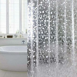 OEM Rideau De Douche - Eva - 183 X 183 Cm - Anti-moisissure - Avec Aimants - Motif Pierre 3d Blanc