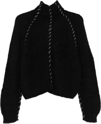Thom Krom high-neck braided-detail sweater - Black