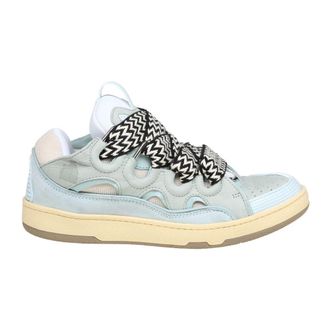 Lanvin Schoenen, Dames, Blauw, 37 EU, Leer, Lichtblauwe Sneakers Stijlvol Ontwerp