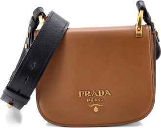 Prada Pionniere Saddle City Calfskin Small crossbody bag - women - Calf Leather - One Size - Brown