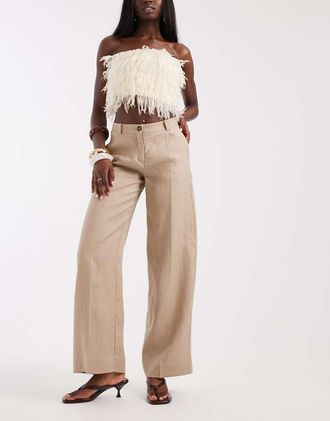 & Other Stories Pantaloni sartoriali in puro lino beige-Neutro
