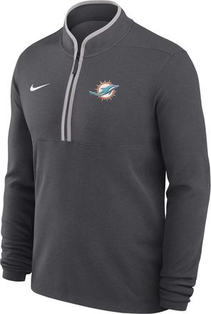 Nike Miami Dolphins Logo Victory Nike Mens Dri-FIT NFL 1/2-Zip Long-Sleeve Top in Grey | 03430ER39P-R48