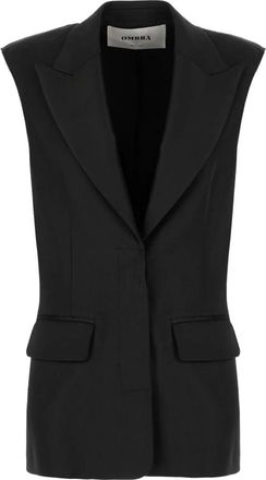 Ombra Milano Stijlvolle Jassen en Vesten Collectie - Dames - Gillet - Zwart - M/L - Kostuums