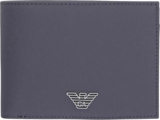 Emporio Armani Portemonnee - Heren - Portefeuilles - Blauw - ONE Size - Leer - Accessoires