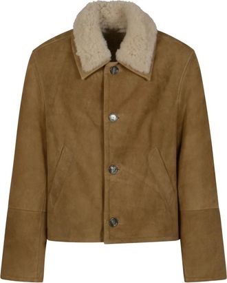 Ami Jassen, Heren, Bruin, M, Katoen, Shearling Jacket met Knopen