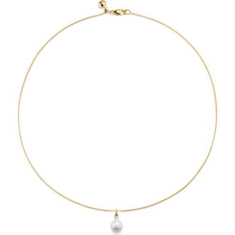 Monica Vinader Nura Pearl Pendant Necklace in 18K Gold Vermeil /Pearl at Nordstrom