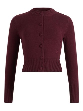 Patou double-collar wool cardigan - Red
