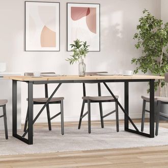 vidaXL Vidaxl - Mesa De Comedor Marco O Madera Maciza Pino Acero 180x90x75,5 Cm
