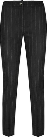 Versace Jeans Couture Logoed Elastische Taille Skinny Broek - Dames - Slim Fit Broeken - Zwart - S - Wol - Broeken