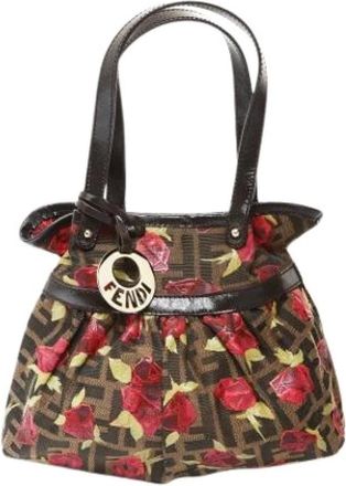Fendi Pre-owned Handbags, female, Brown, Size: ONE SIZE Pre-owned Canvas Handbag
