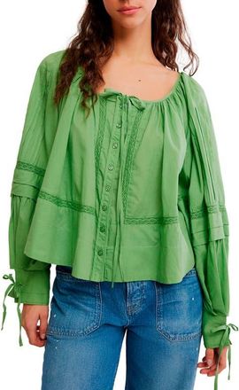 Free People We The Free La Lune Cotton Top in Jade at Nordstrom, Size X-Large