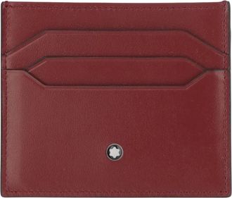 Montblanc Kaarthouder met Embleem Detail - Heren - Portefeuilles - Rood - ONE Size - Leer - Accessoires
