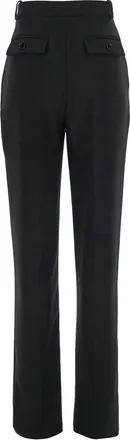Elisabetta Franchi Pleated Crepe Trousers - Black