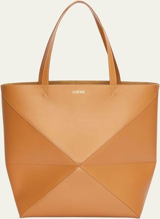 Loewe Puzzle Fold Large Tote Bag in Shiny Leather